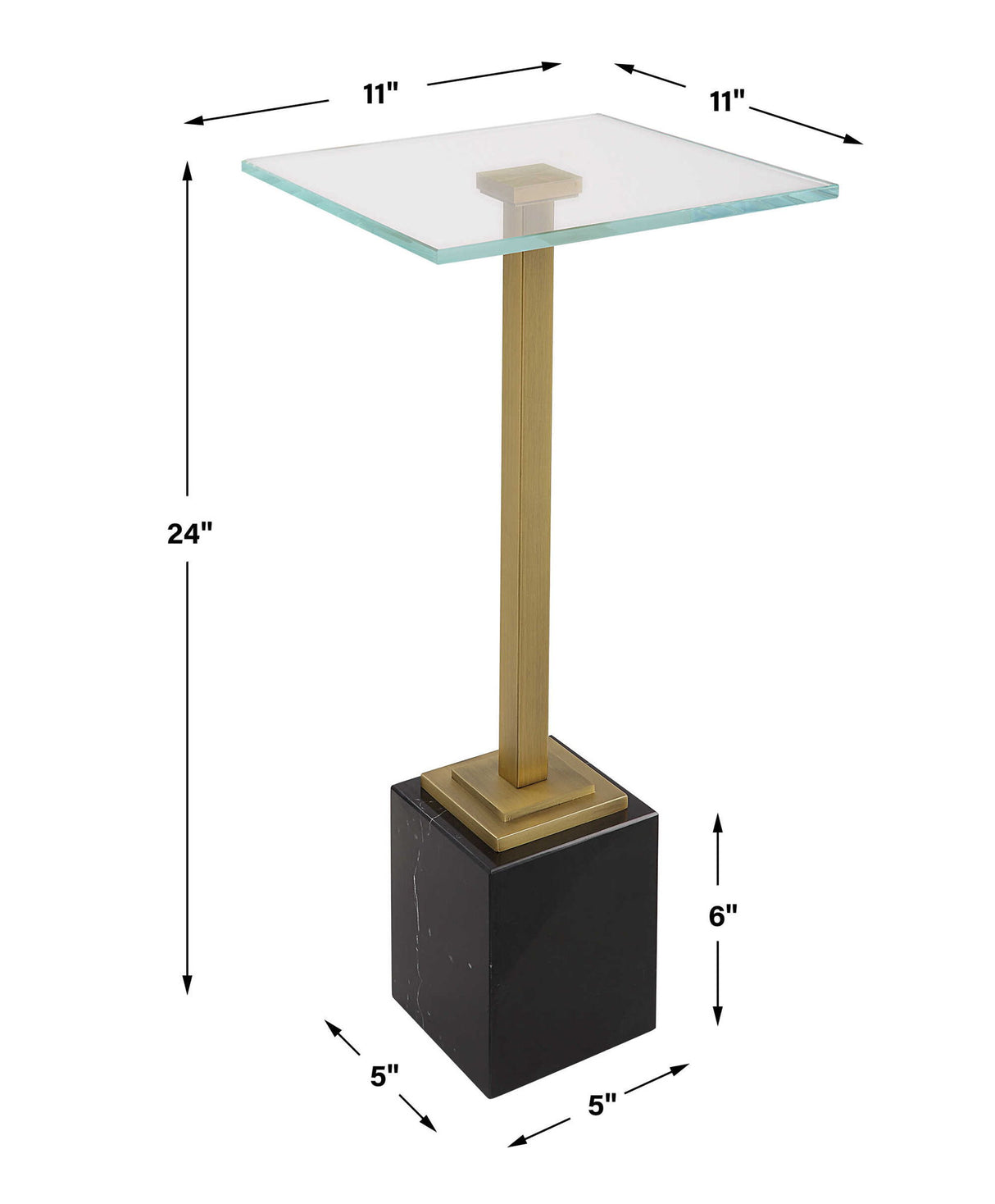 Martini Table - Brushed Brass & Black