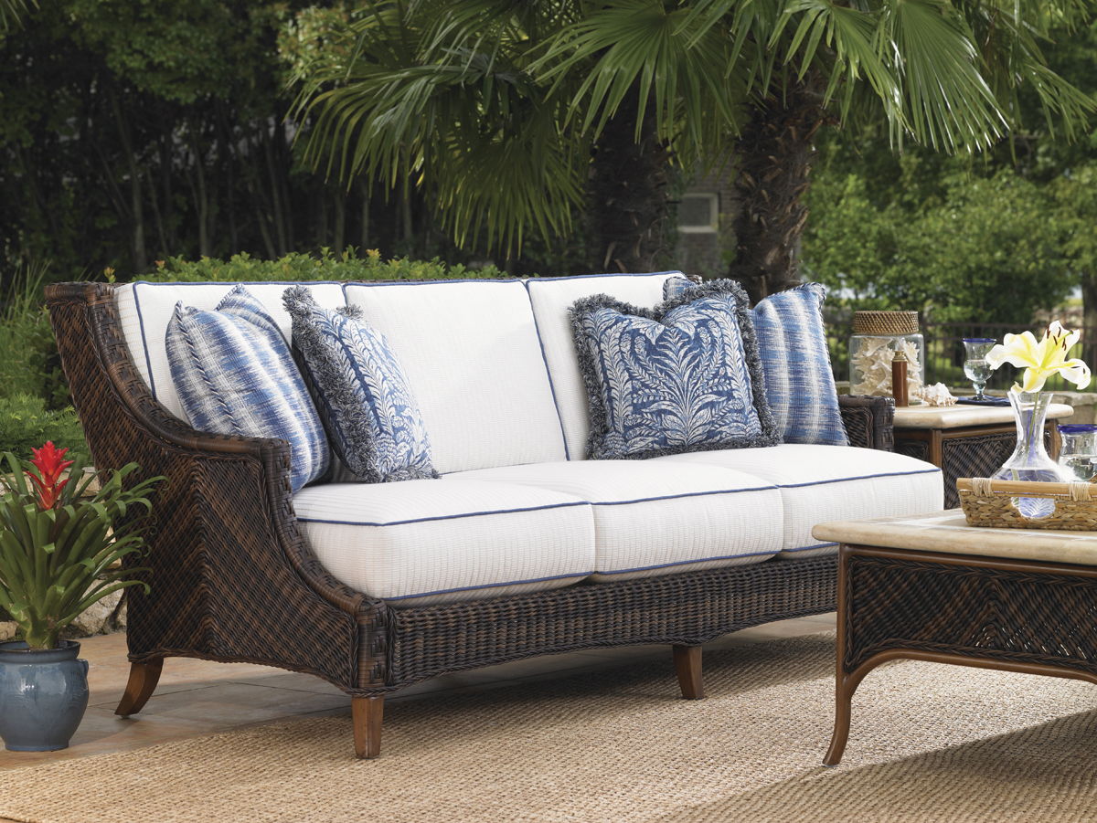 Island Estate Lanai - Sofa - Dark Brown / White