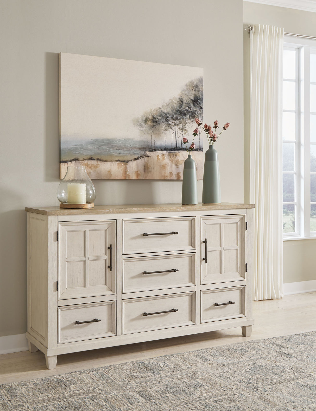 Shaybrock - Dresser - Antique White / Brown