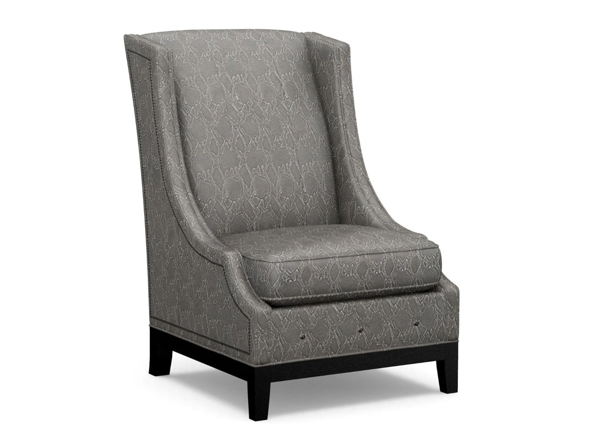 Lexington Leather - Ava Leather Wing Chair - Dark Gray