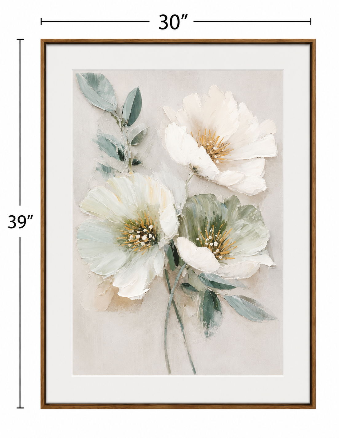 Floral Harmony II Framed Canvas - Green