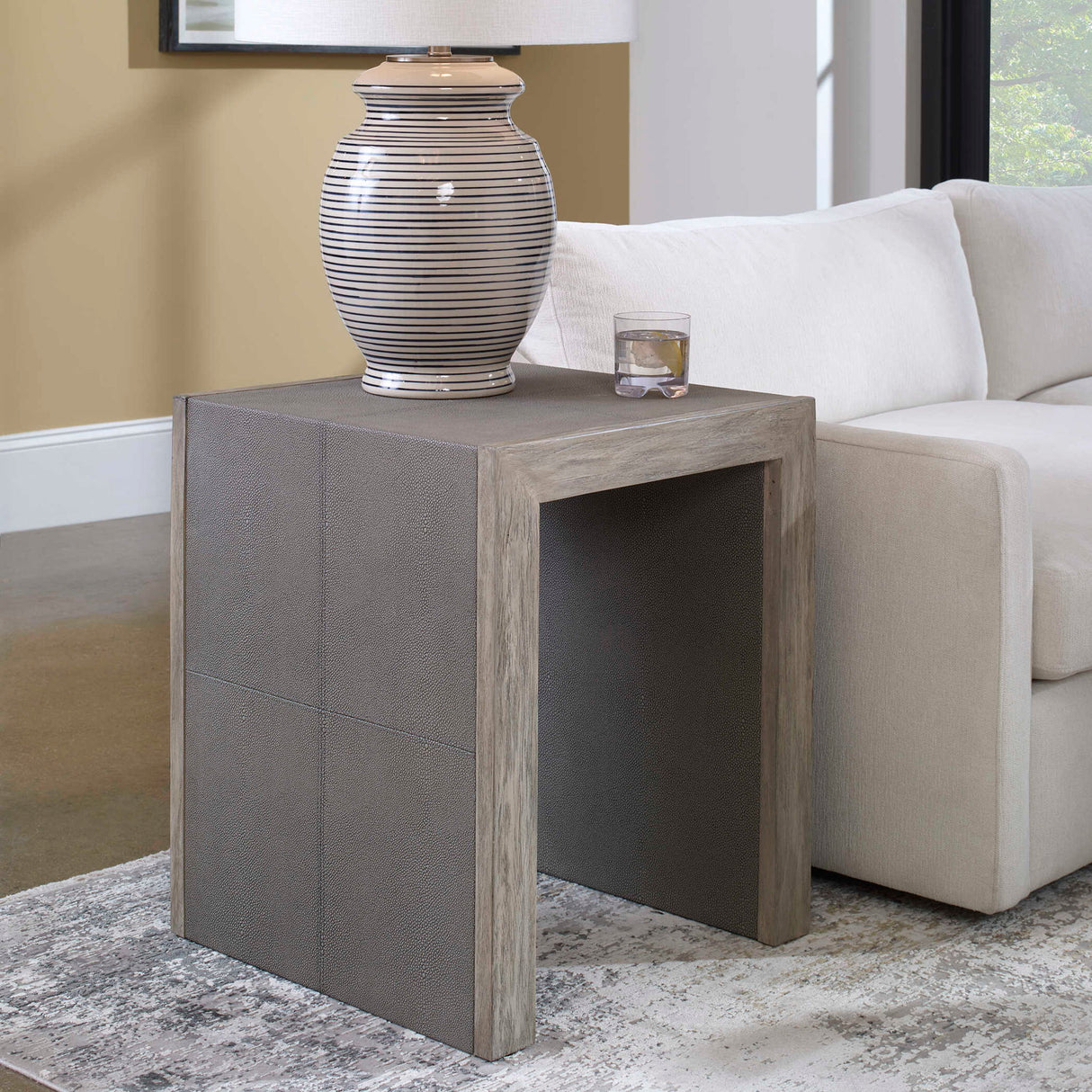 Aerina - Modern End Table - Gray