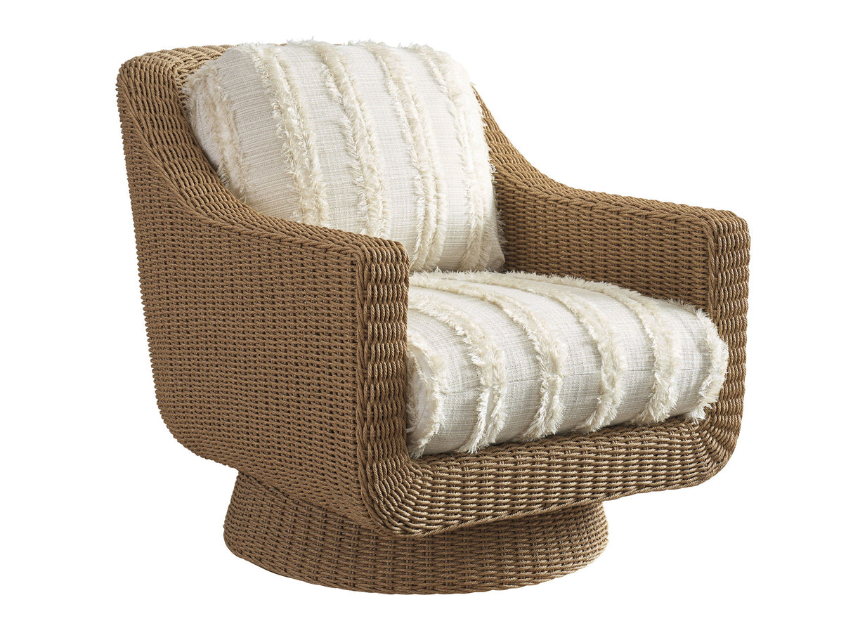 Isle Of Palms - Swivel Lounge Chair - Dark Brown / White