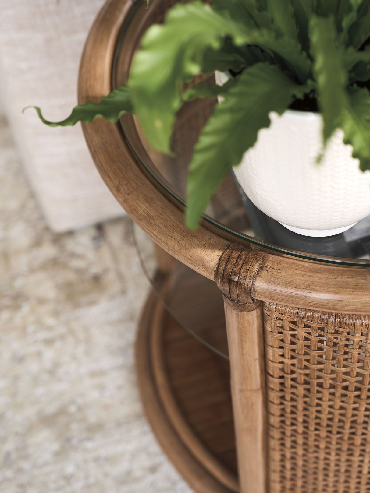 Key Biscayne - Tortuga Round End Table - Light Brown