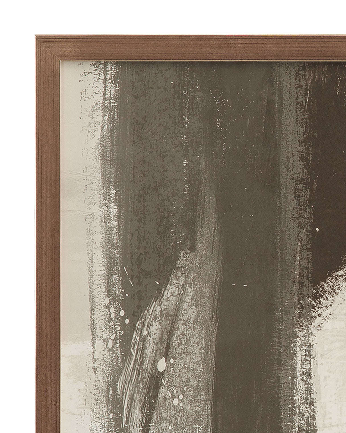 Neutral Contrast Stroke Framed Print - Beige / Dark Brown