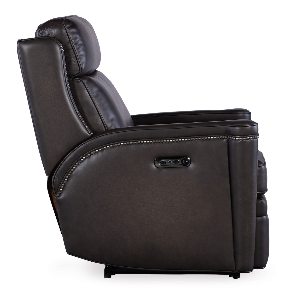 MS - Hamilton Power Recliner With Power Headrest - Dark Brown