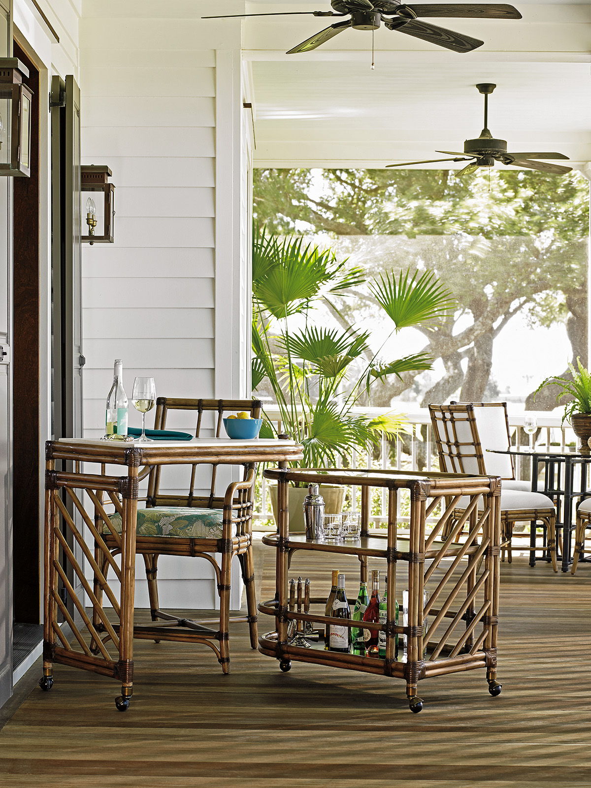 Twin Palms - Cable Beach Bar Cart - Light Brown