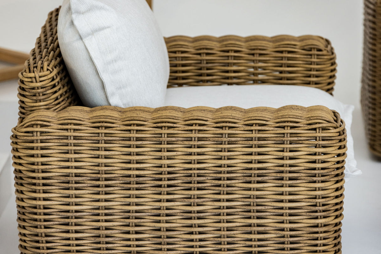 Playa - Oversized Club Chair - Light Brown / White