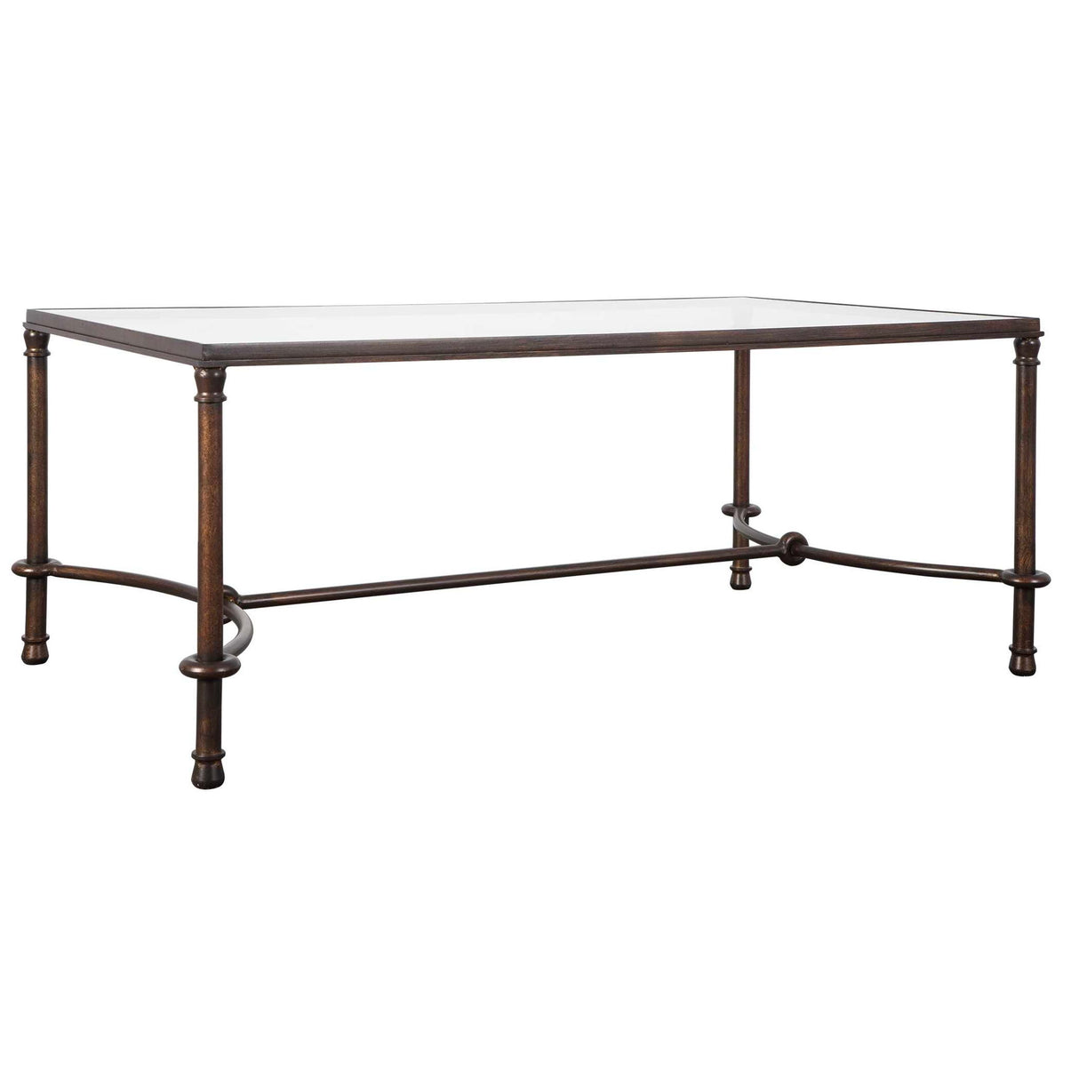 Warring - Iron Coffee Table - Brown, Dark