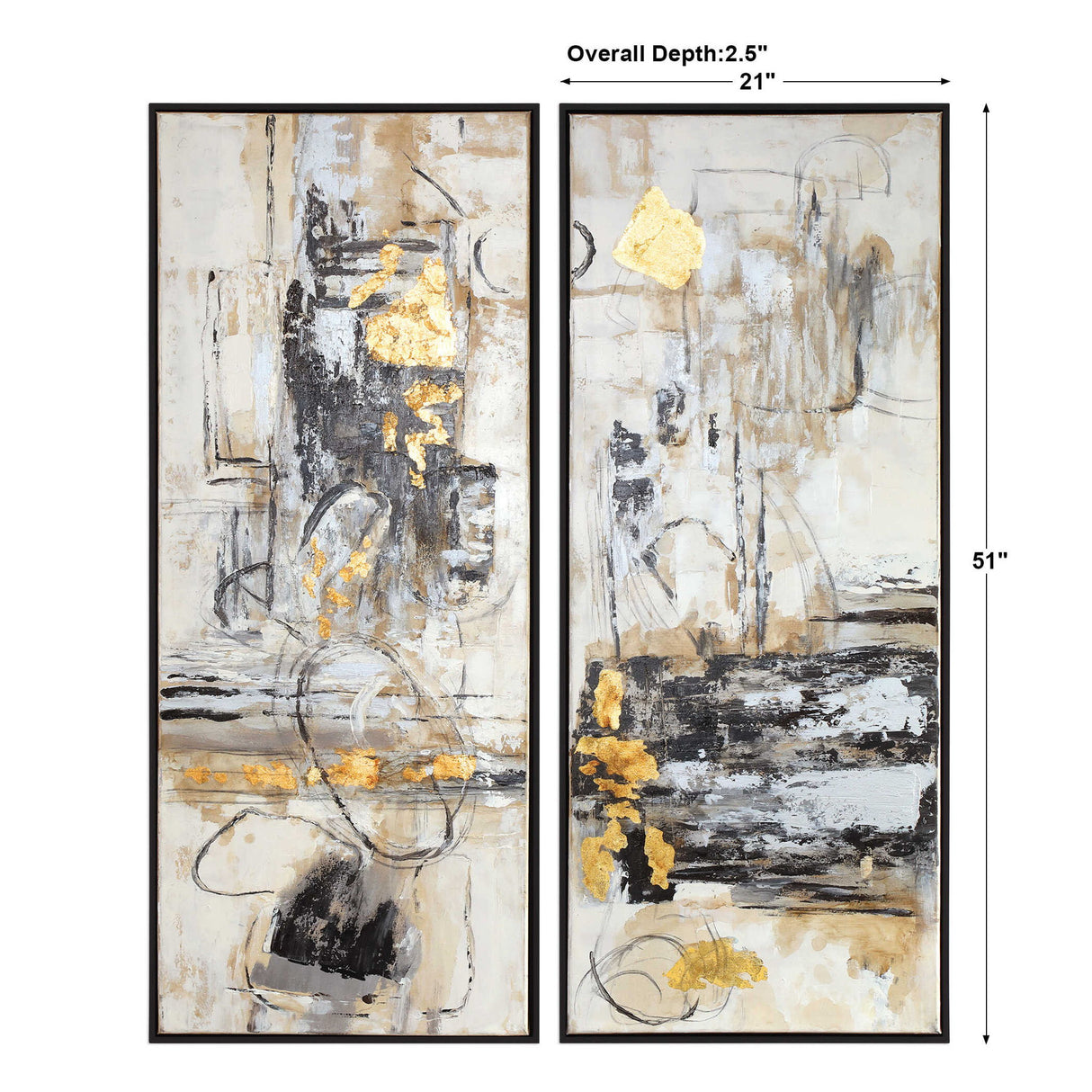 Life Scenes - Abstract Art, Set Of 2 - Beige