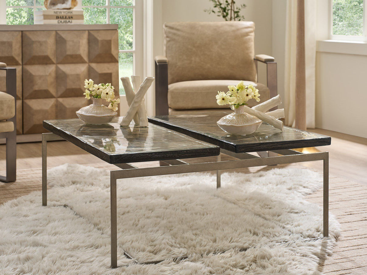 Avaline - Jordan Cocktail Table - Pearl Silver / Black