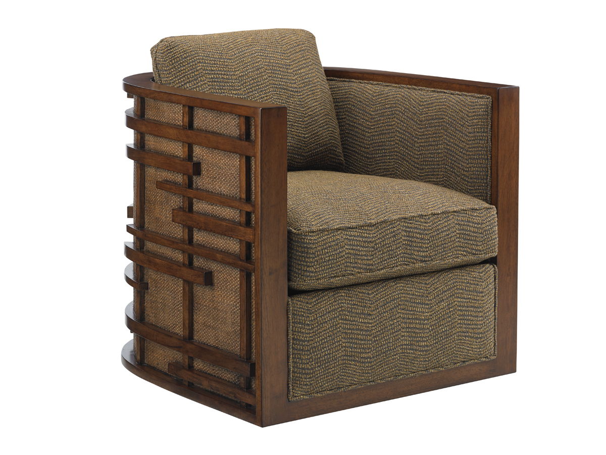 Island Fusion - Semerang Swivel Chair - Dark Brown / Light Brown