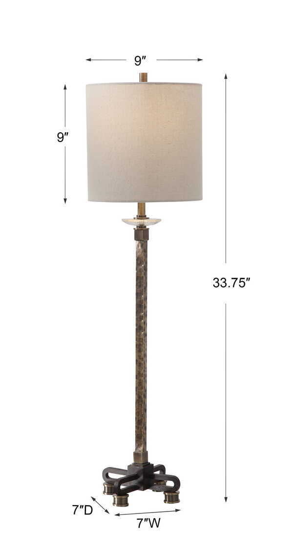 Parnell - Industrial Buffet Lamp - Brown, Dark