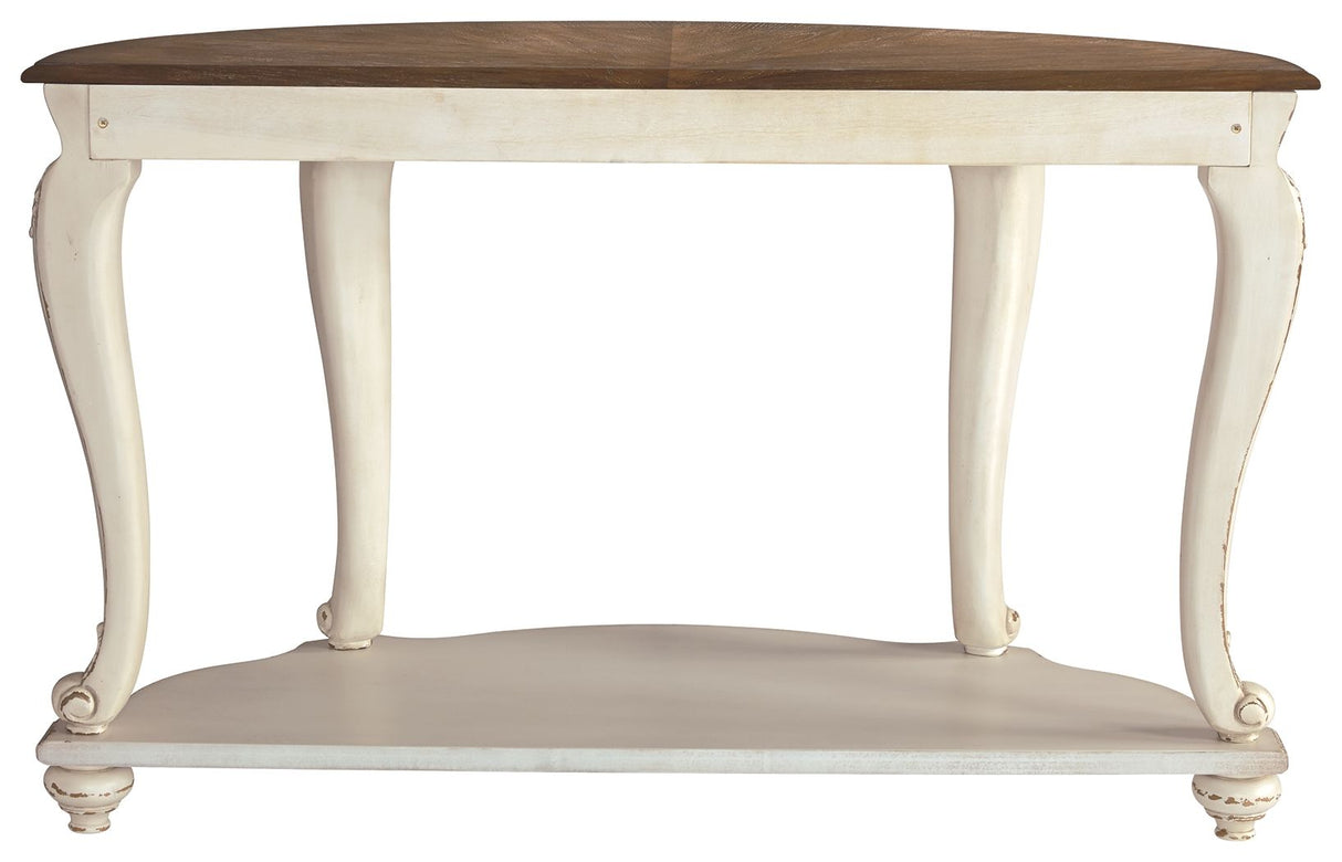 Realyn - Sofa Table - White / Brown