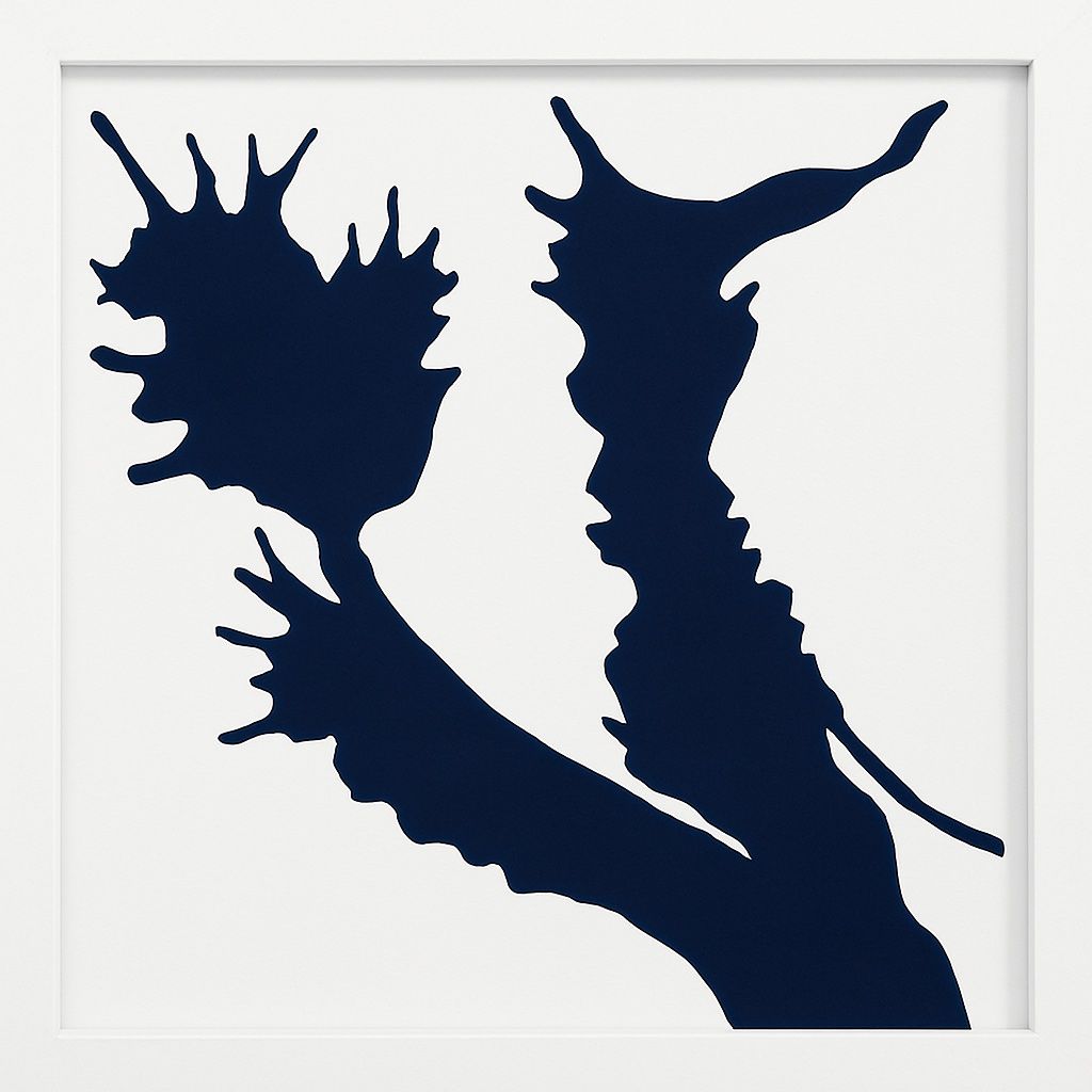 Vine Visions Barb Framed Print - White / Navy