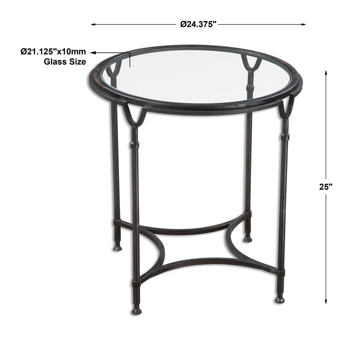 Samson - Glass Side Table - Black