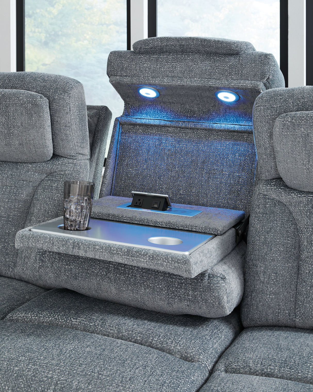 Studio Cave - Power Reclining Sofa - Steel