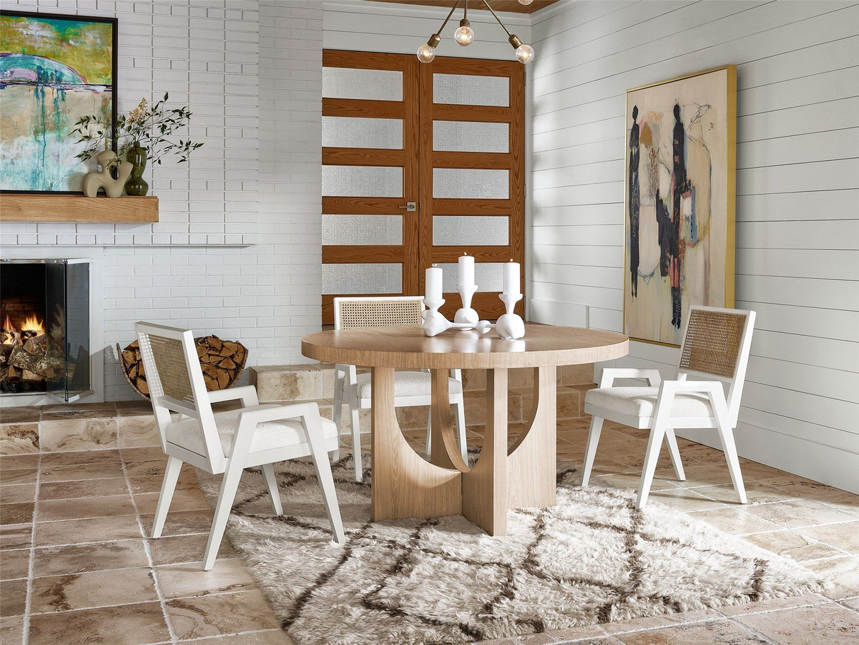 Modern - Callon Round Dining Table - Light Brown