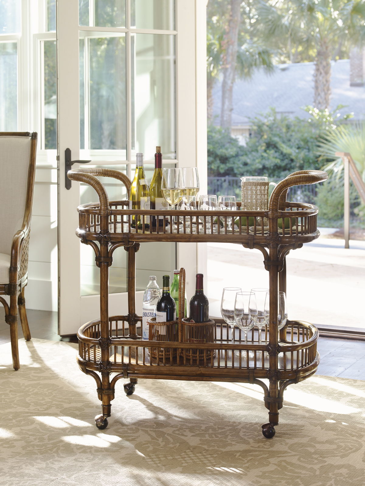 Bali Hai - Veranda Bar Cart - Dark Brown