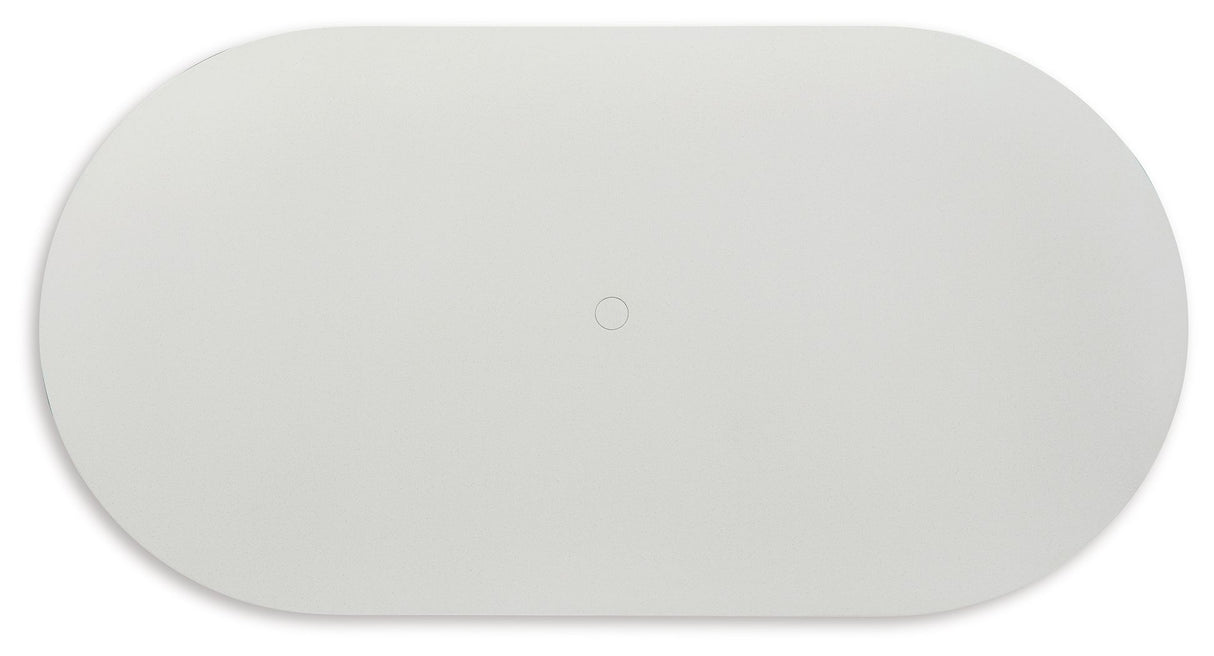 Seton Creek - Oval Dining Table With Umb Opt - White