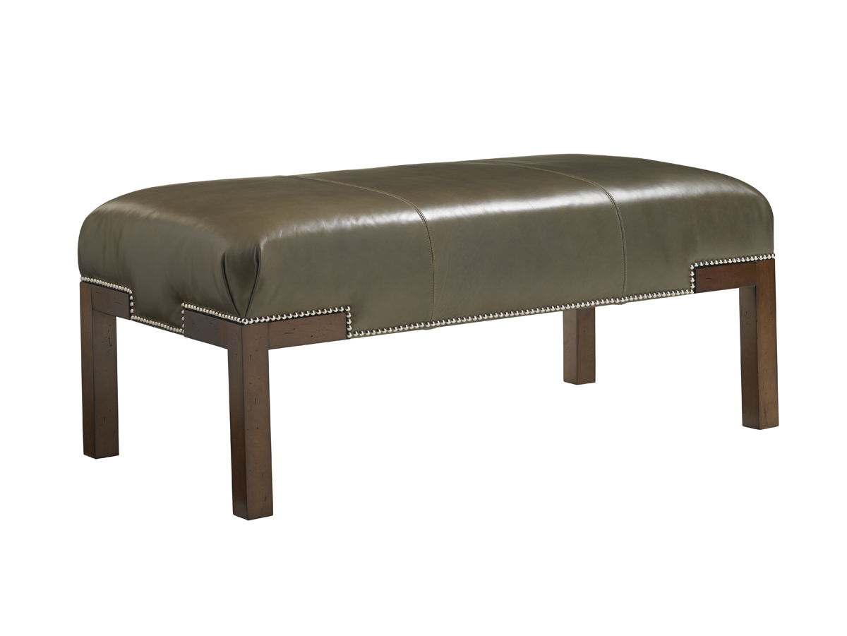 Lexington Leather - Norfolk Leather Cocktail Ottoman - Dark Brown