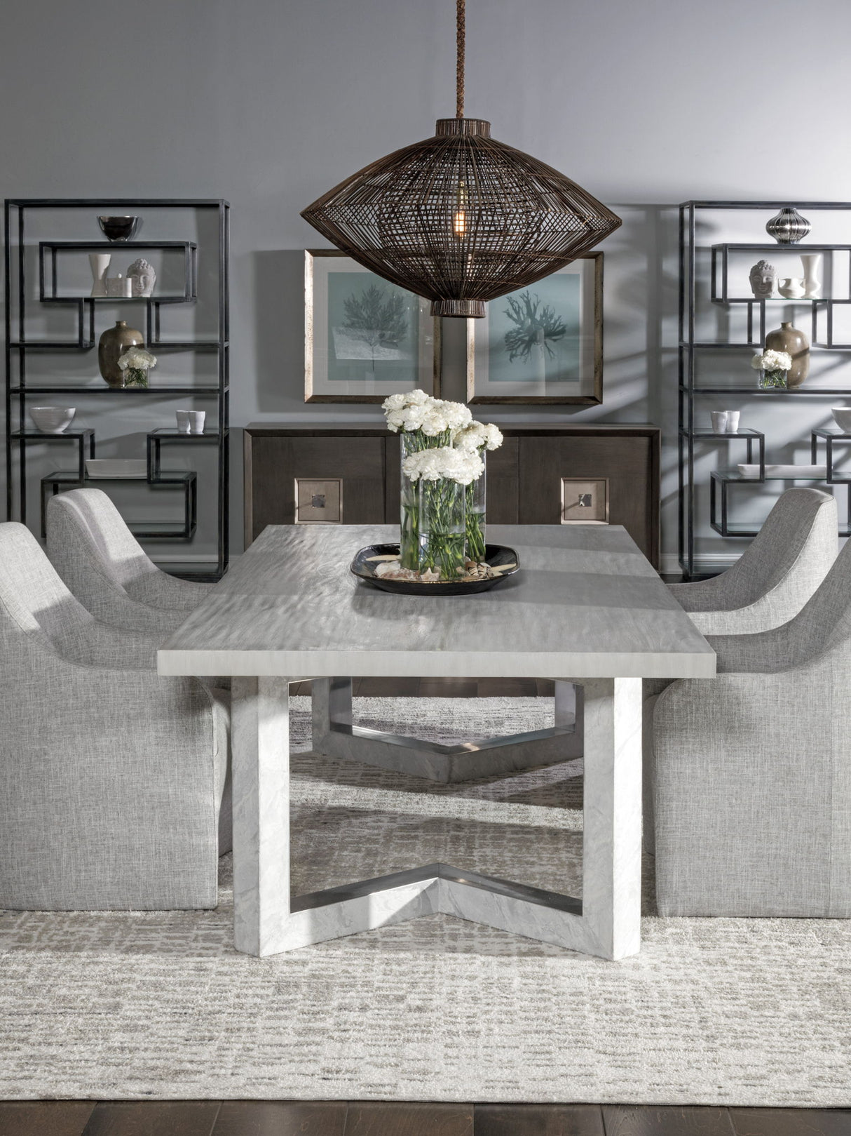 Signature Designs - Heller Rectangular Dining Table - Pearl Silver