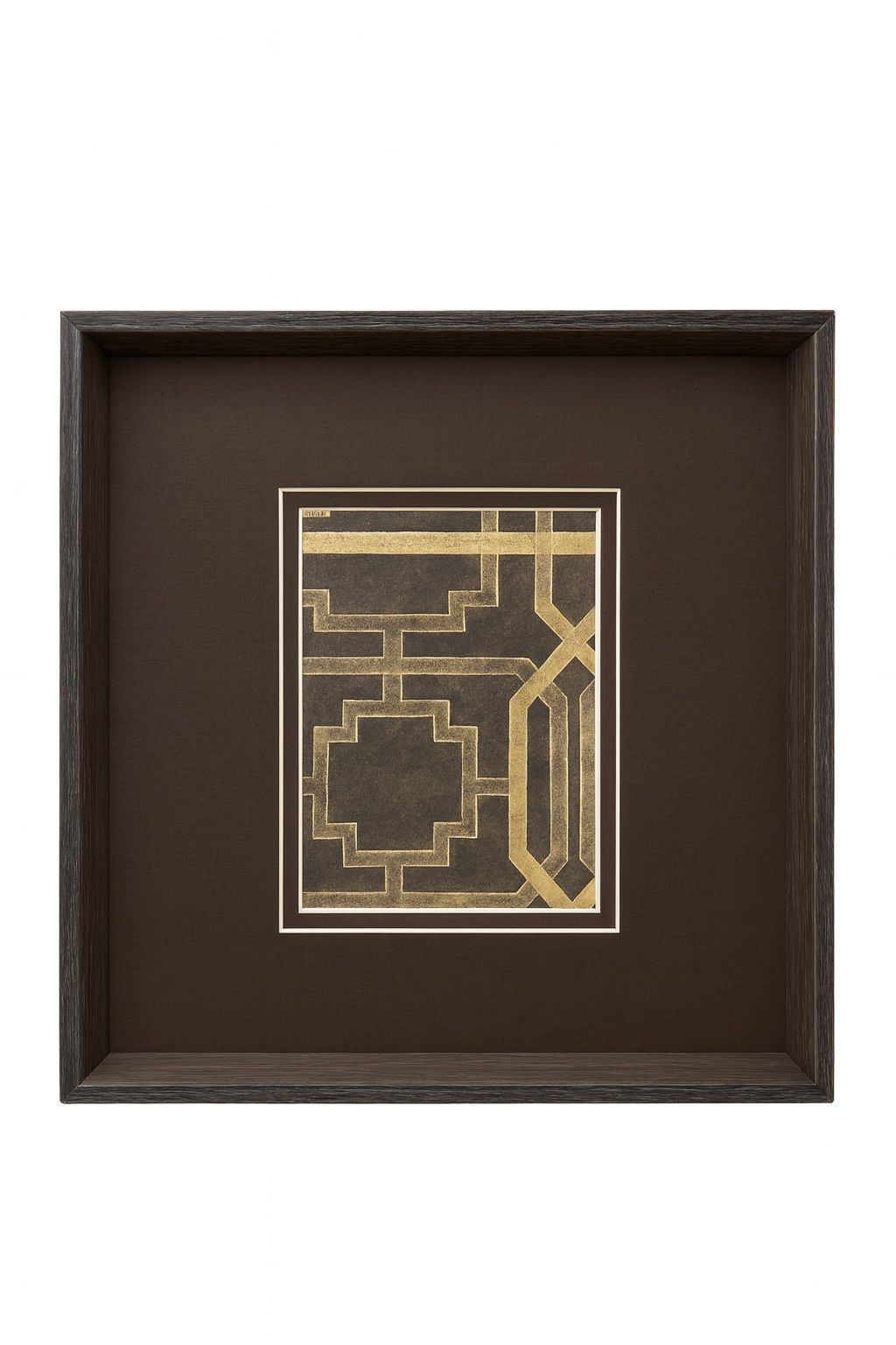 Trellis Pattern I Framed Print - Brown / Gold