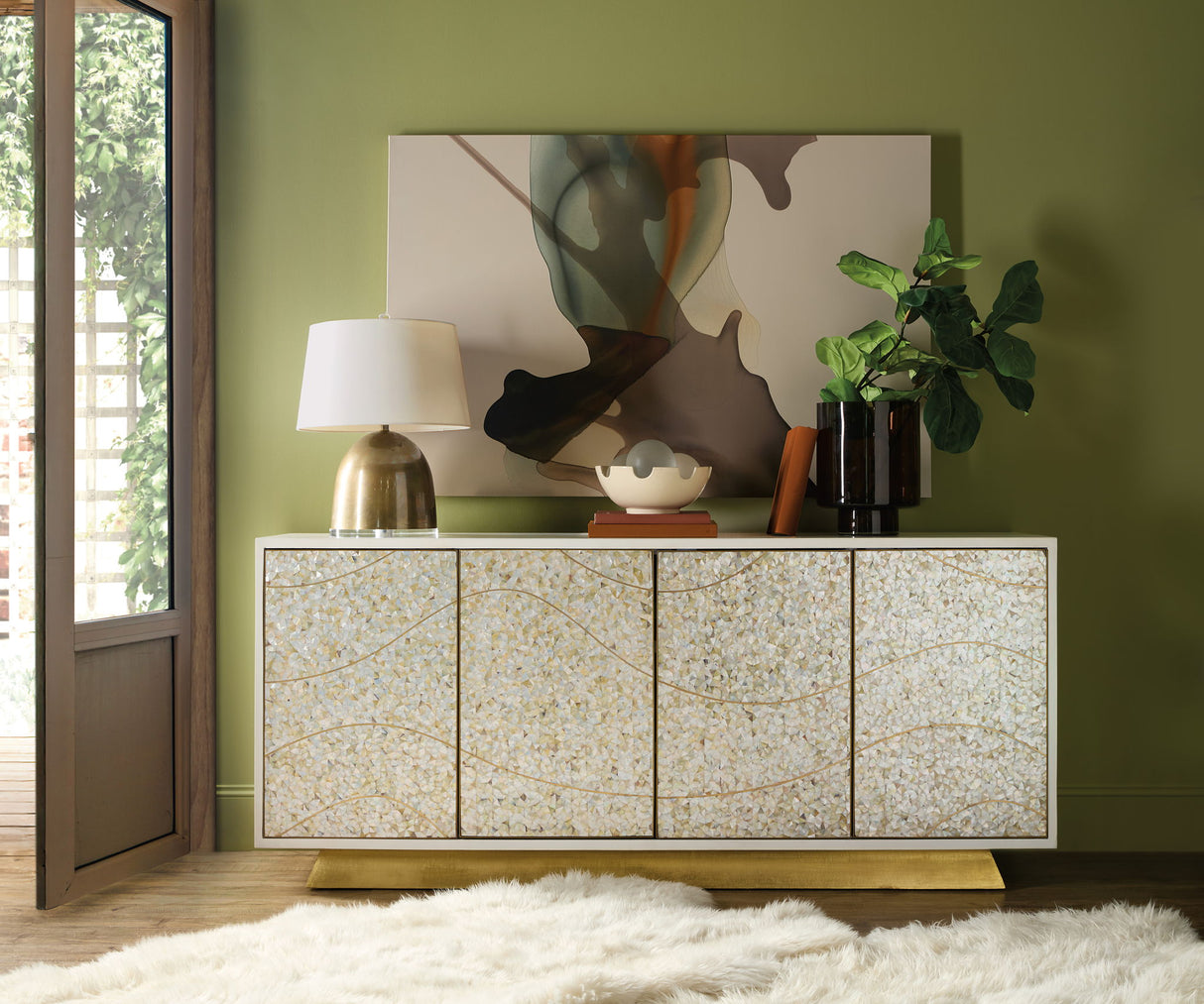 Melange - Shelly Credenza - White