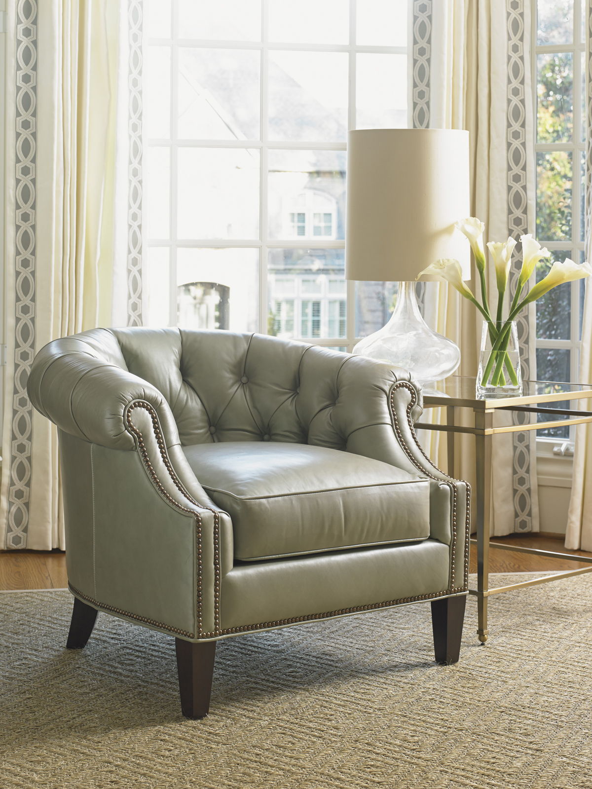 Kensington Place - Kendrick Leather Chair - Gray