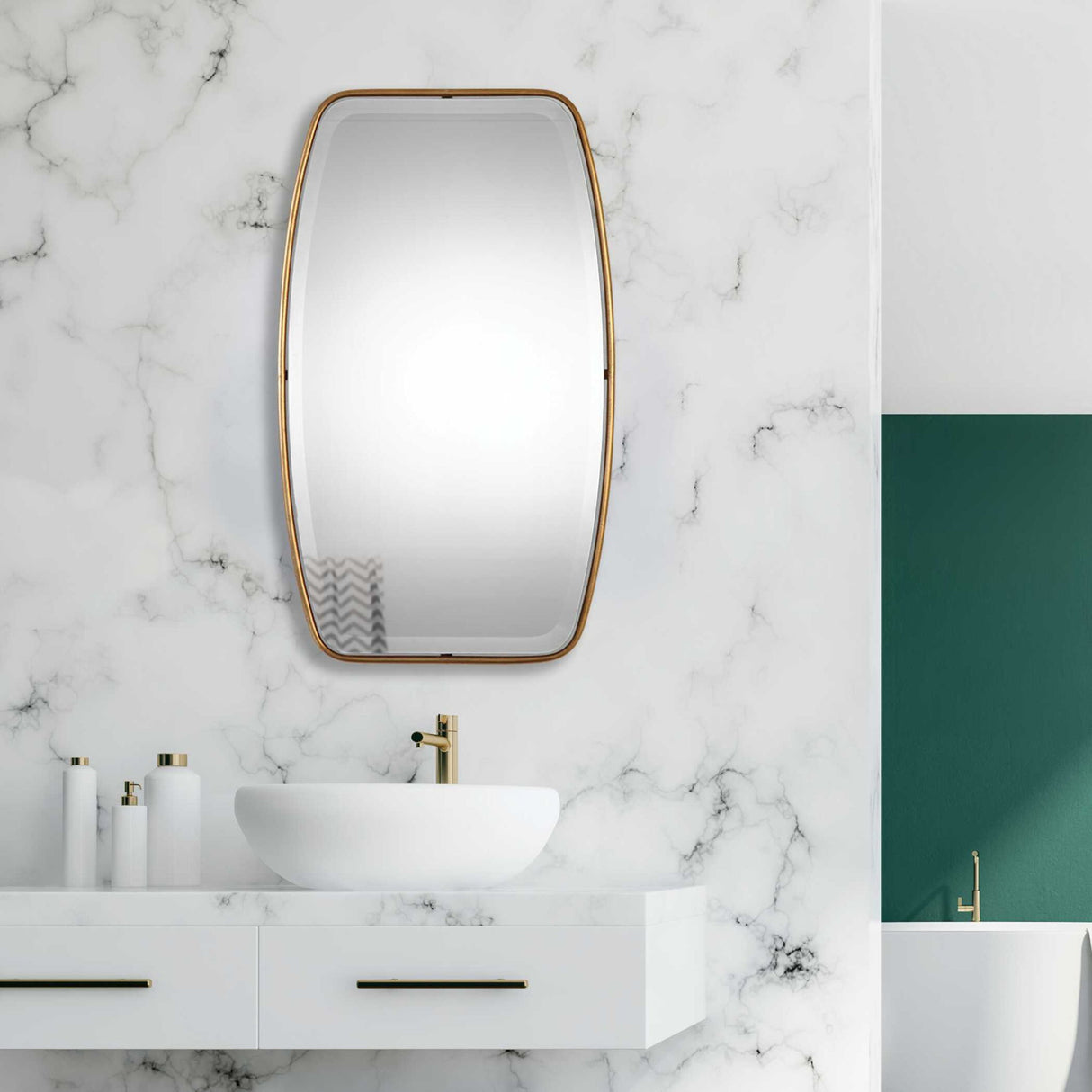 Canillo - Mirror - Antiqued Gold