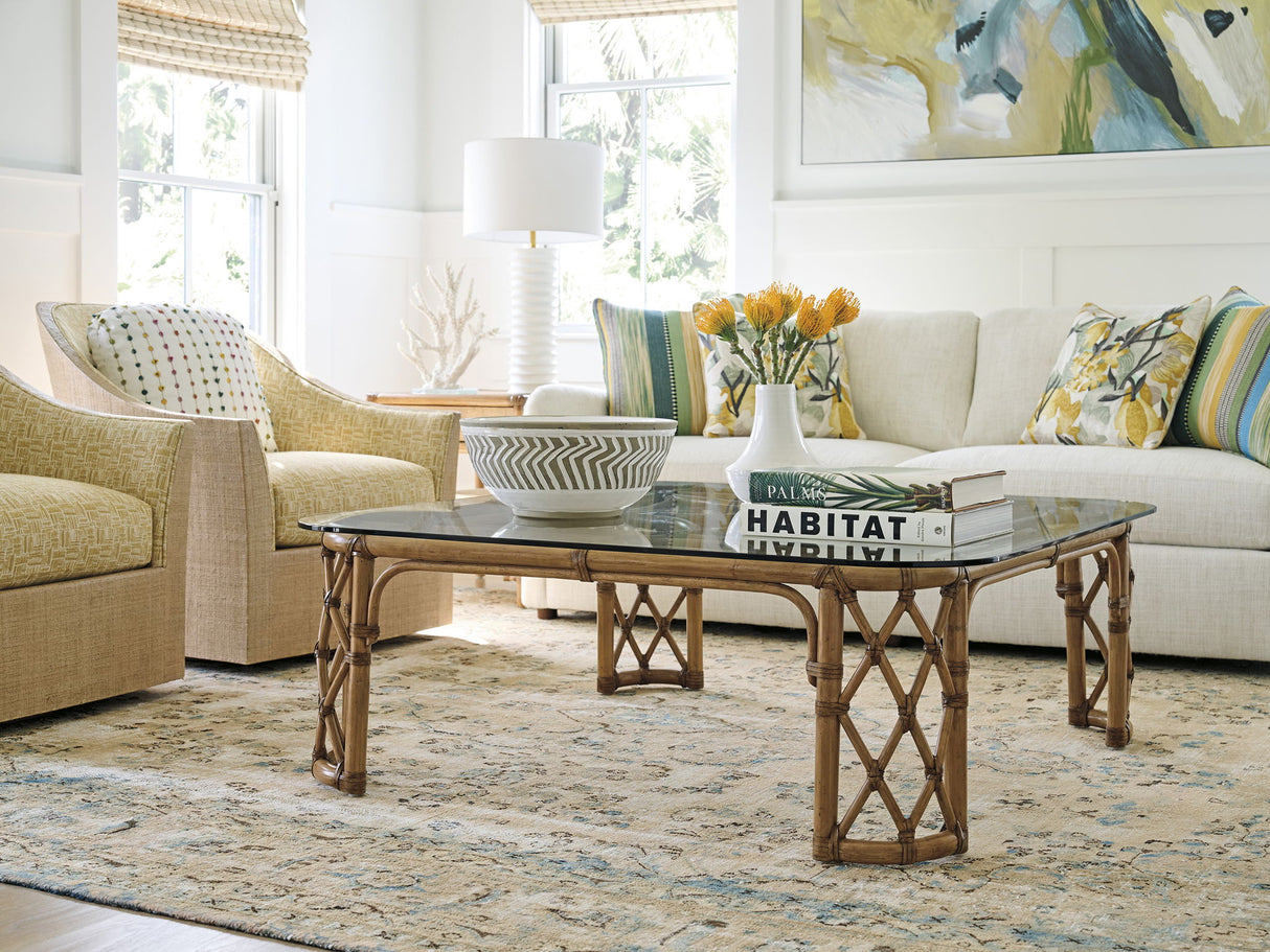 Key Biscayne - Coral Reef Square Cocktail Table - Light Brown