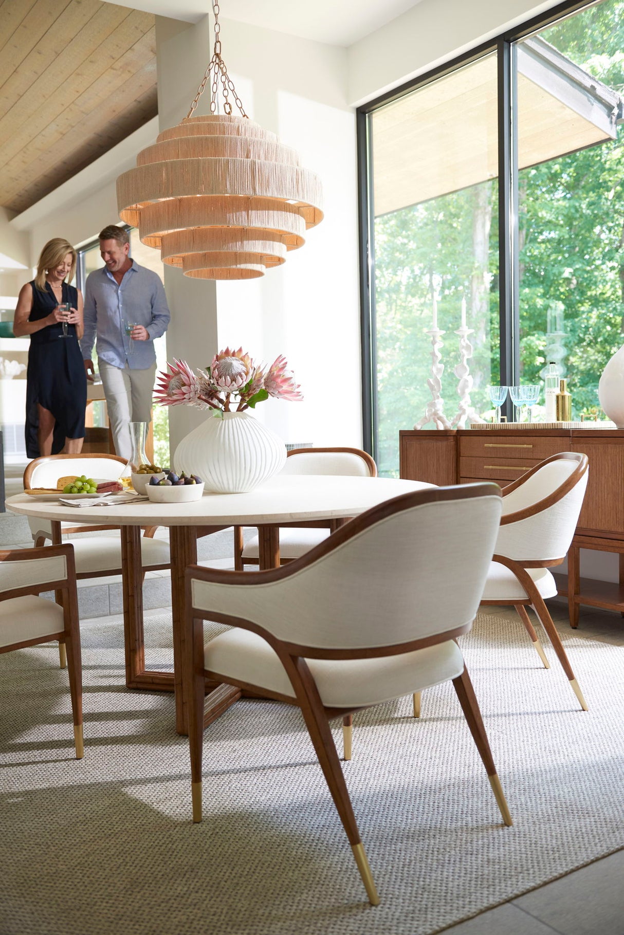 Palm Desert - Arcadia Marble Top Breakfast Table - Dark Brown