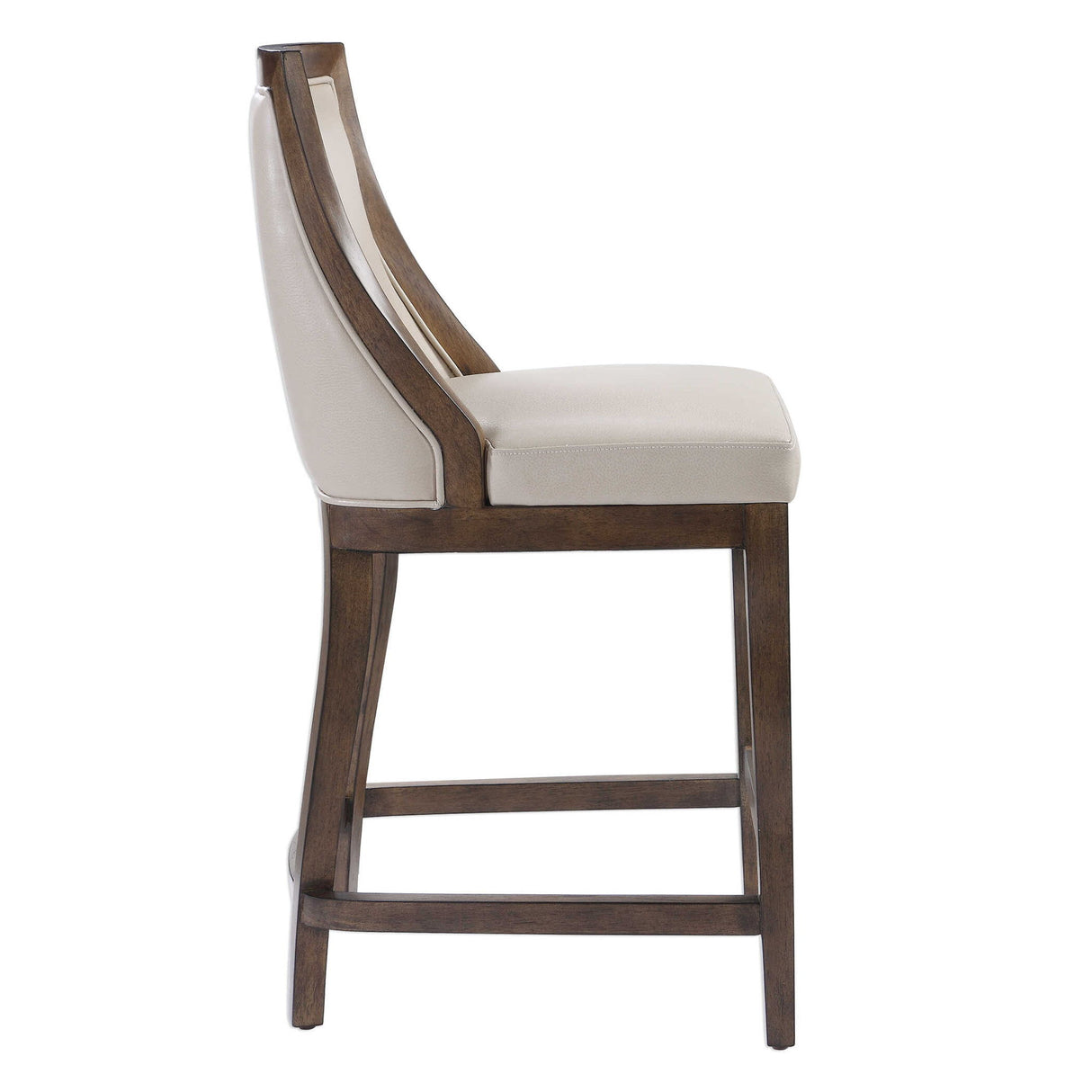 Purcell - Leather Counter Stool - Beige