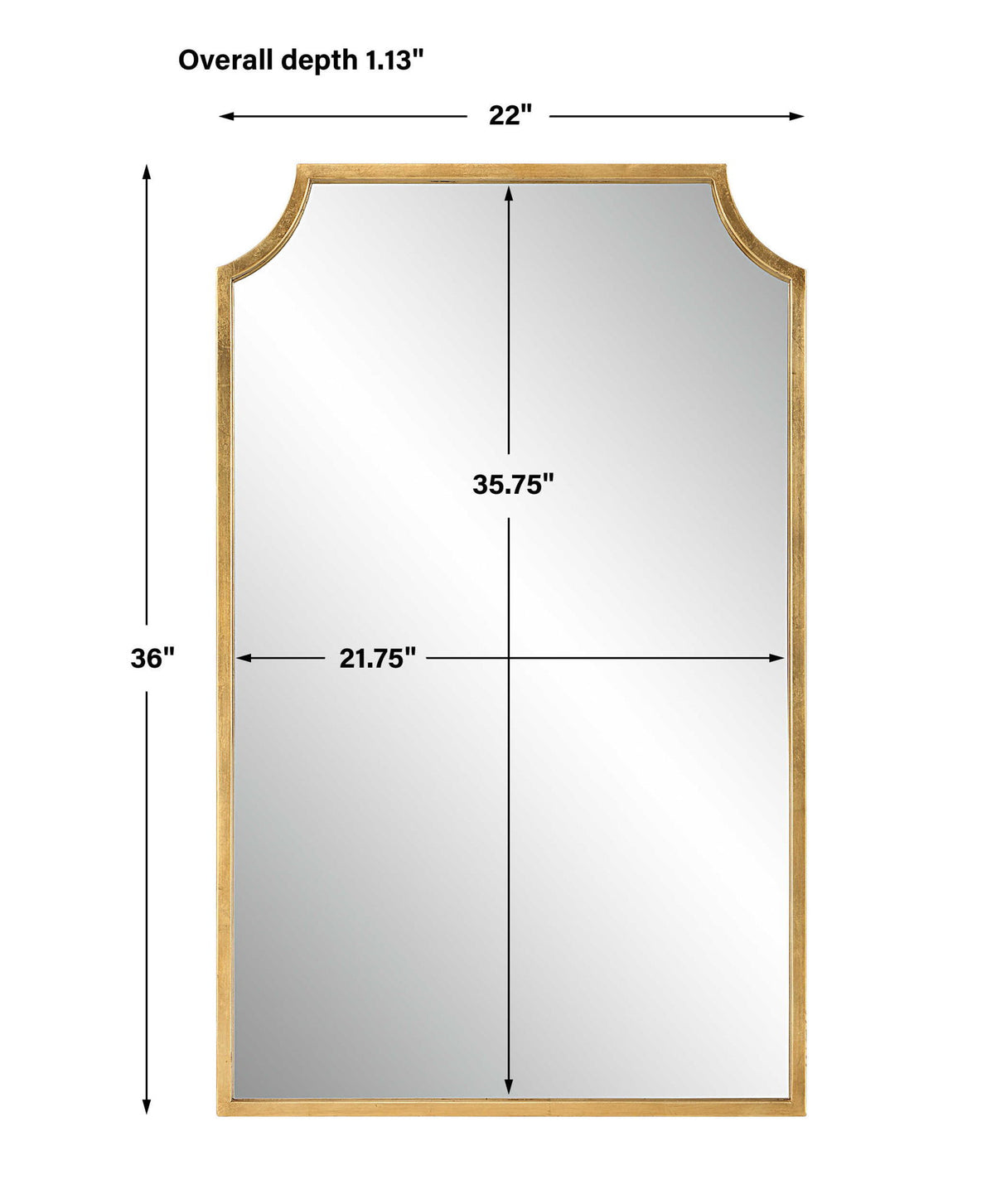 Metal Frame Mirror - Gold Leaf