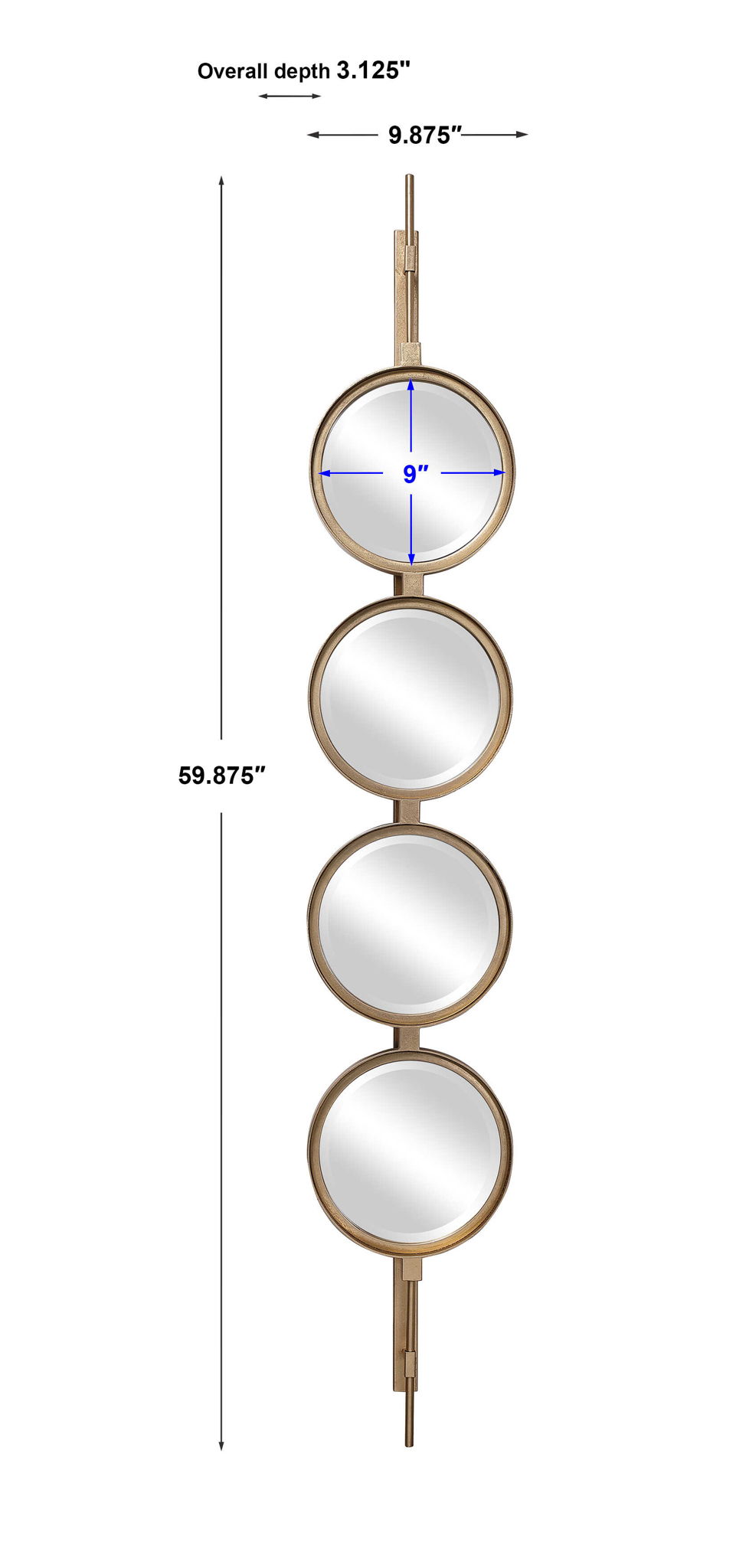 Button - Mirror - Gold