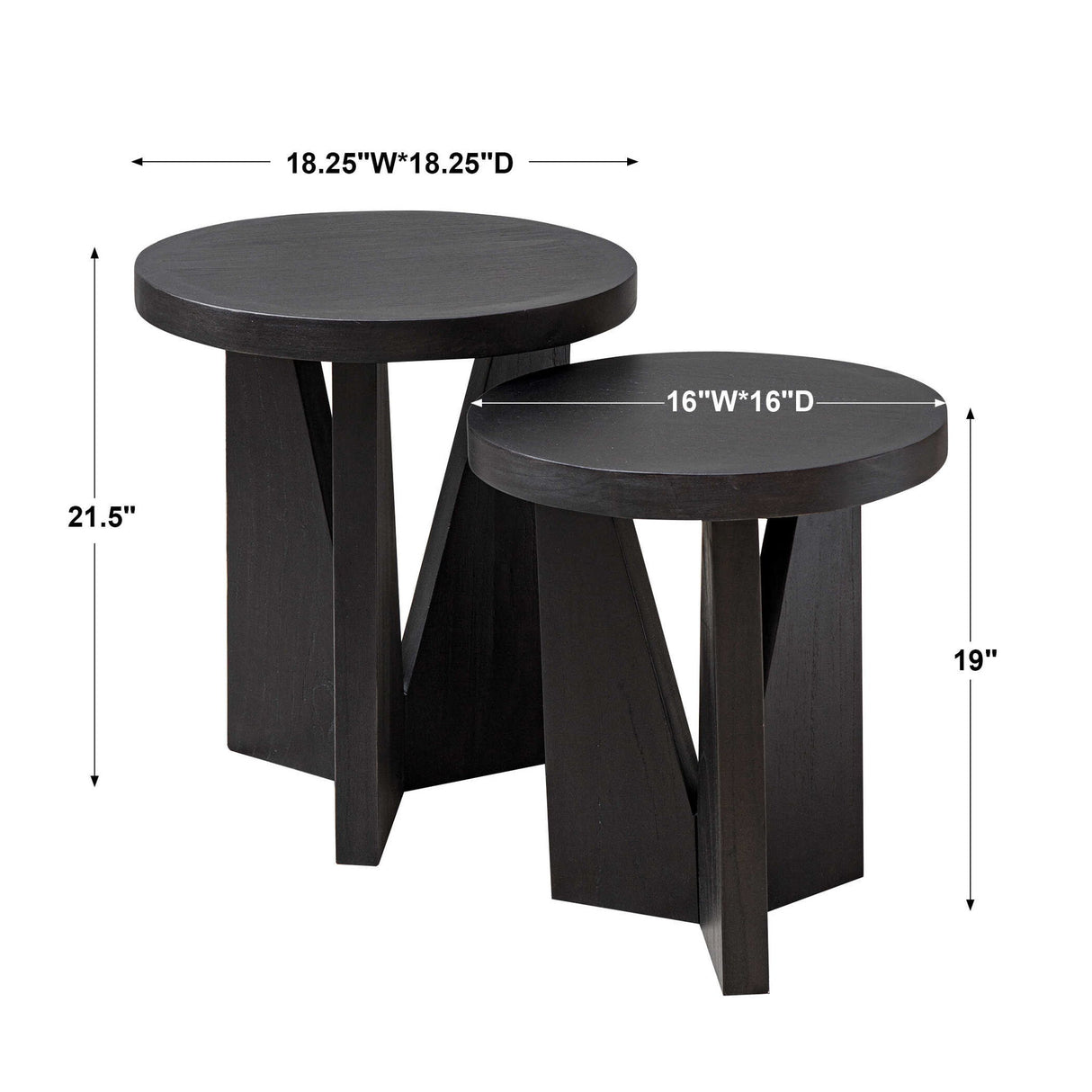 Nadette - Nesting Tables, Set Of 2 - Black