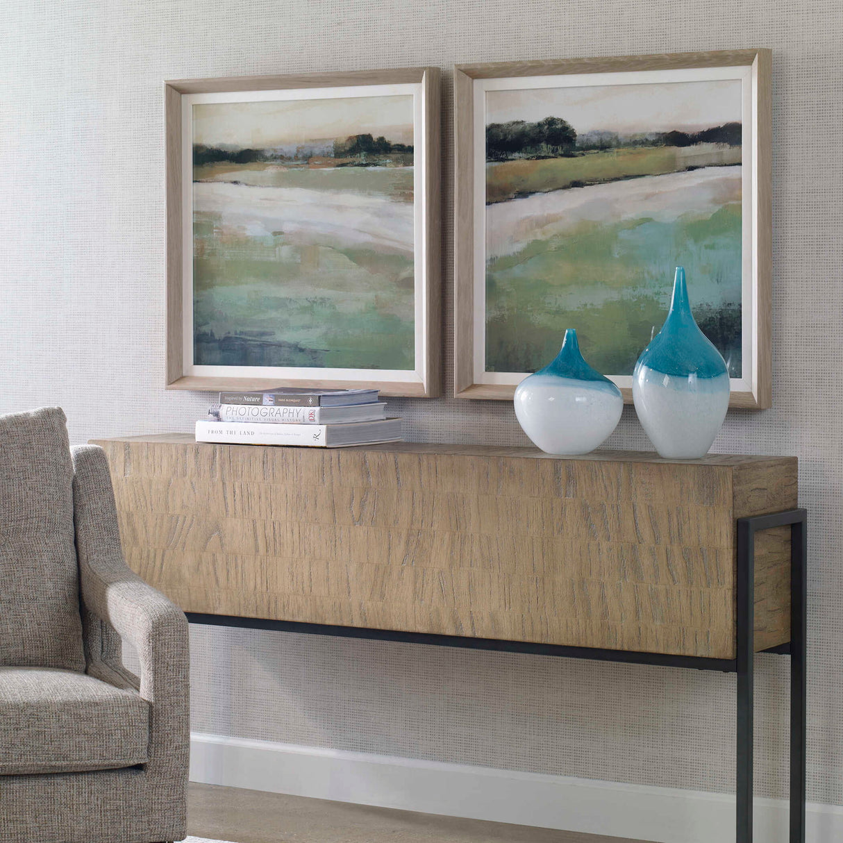 Vivid Vista - Framed Prints, Set Of 2 - Green