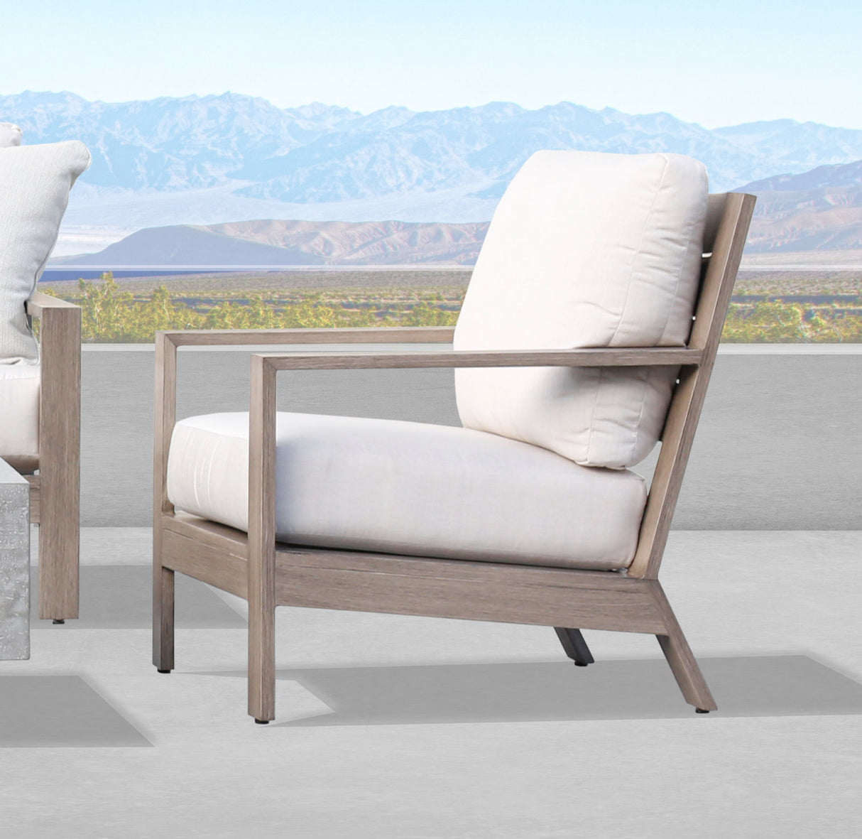 Laguna - Club Chair, No Welt - Canvas Flax / Gray