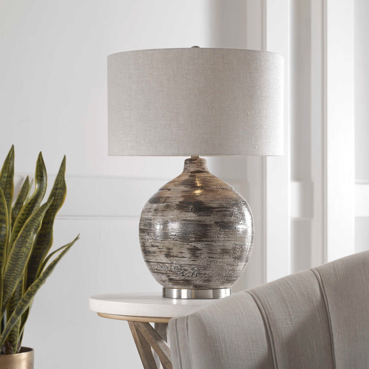 Tamula - Table Lamp - Distressed Ivory