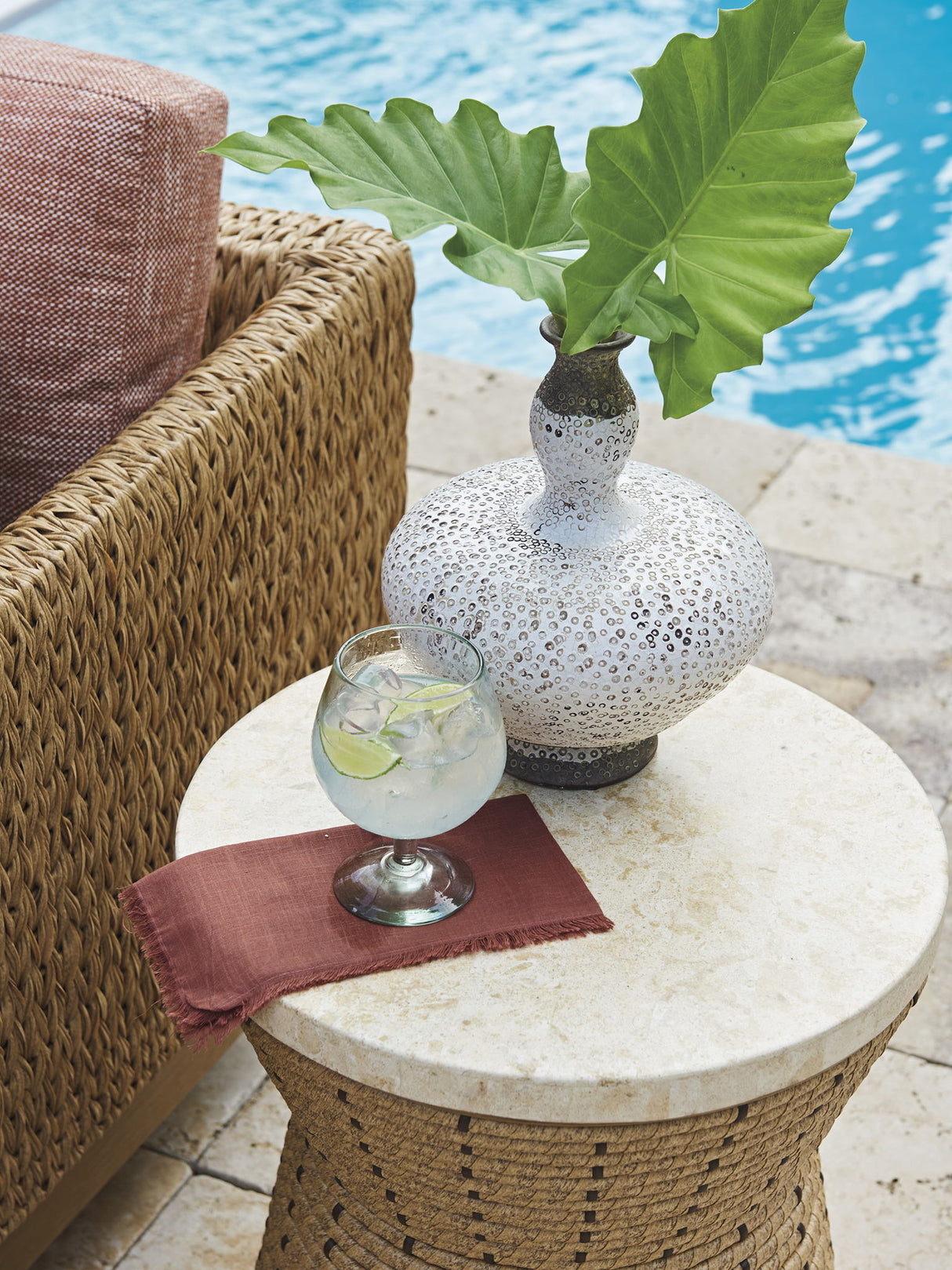 Los Altos Valley View - Round Side Table - Light Brown