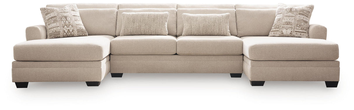Mandi Point - 3-Piece Double Chaise Sleeper Sectional - Marble
