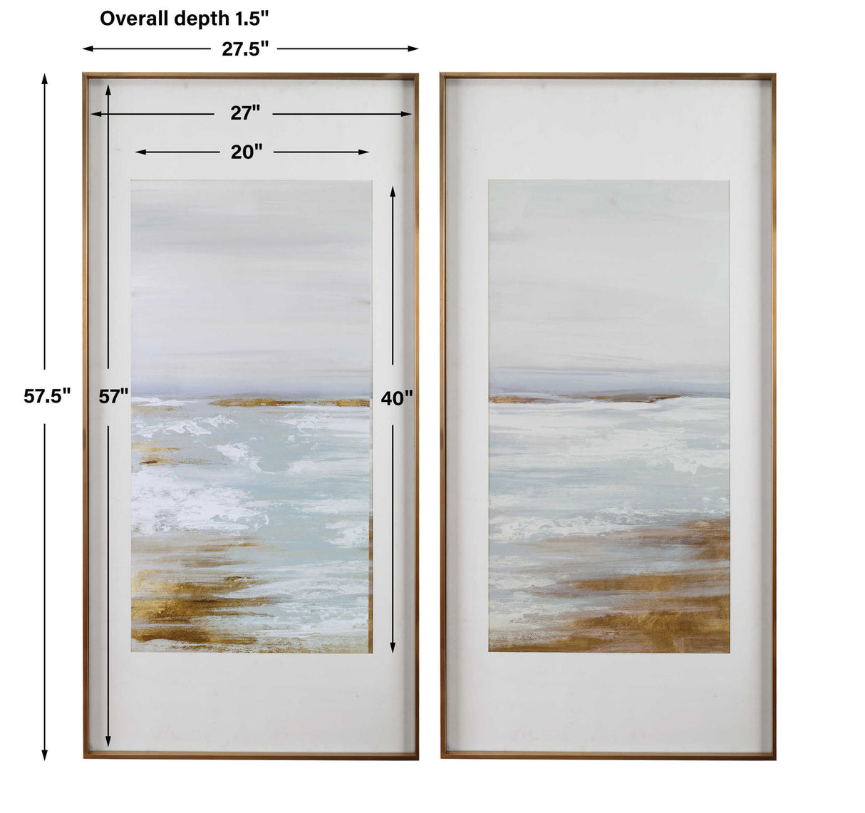Coastline - Framed Prints, Set Of 2 - Light Brown