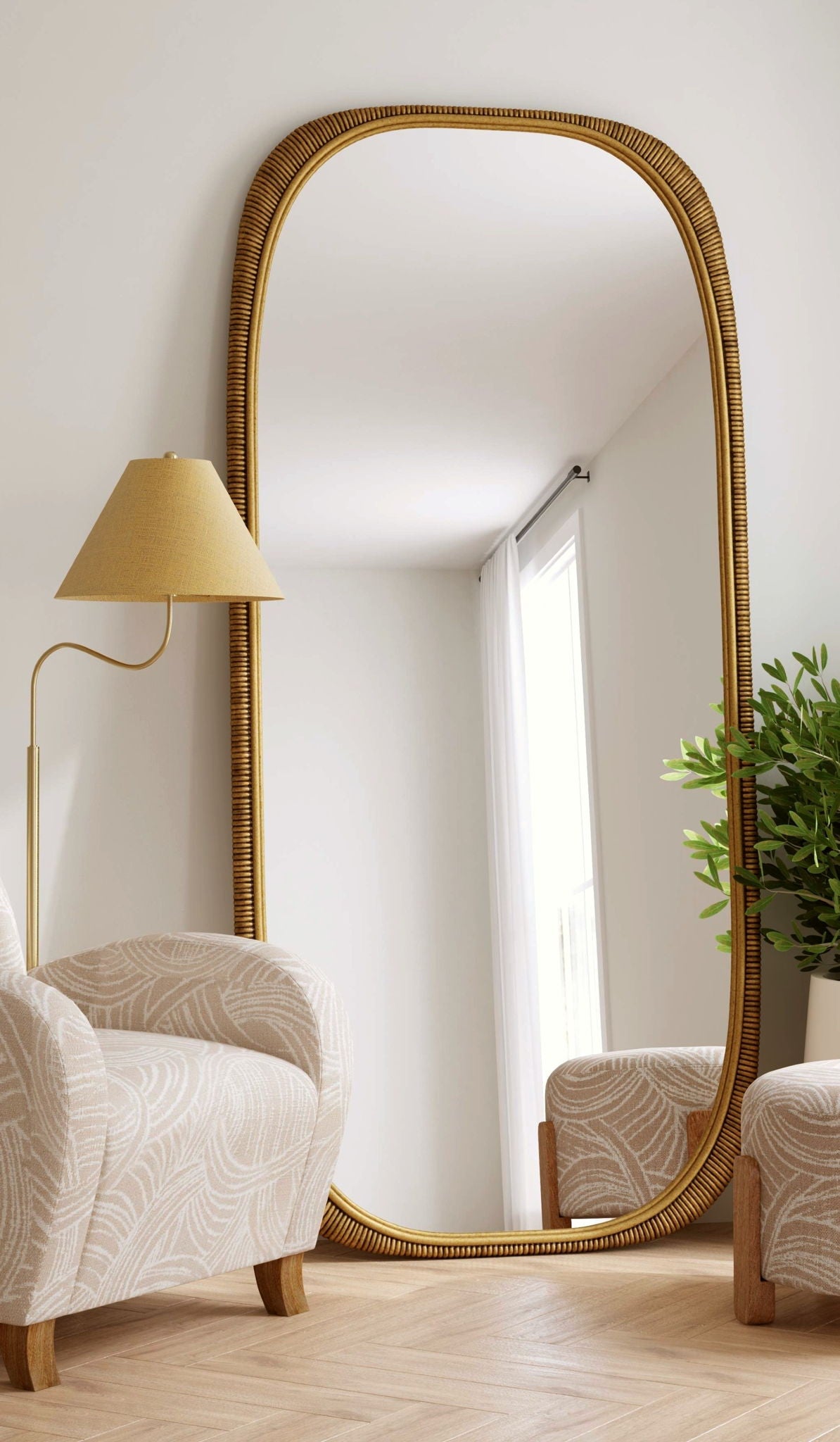 Malton - Floor Mirror - Ant Gold