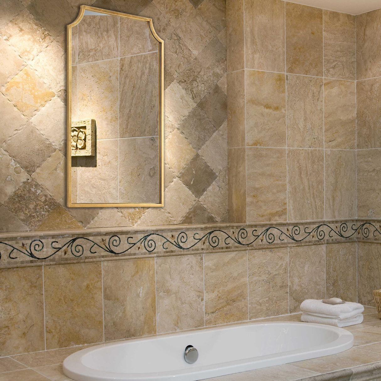 Metal Frame Mirror - Gold Leaf