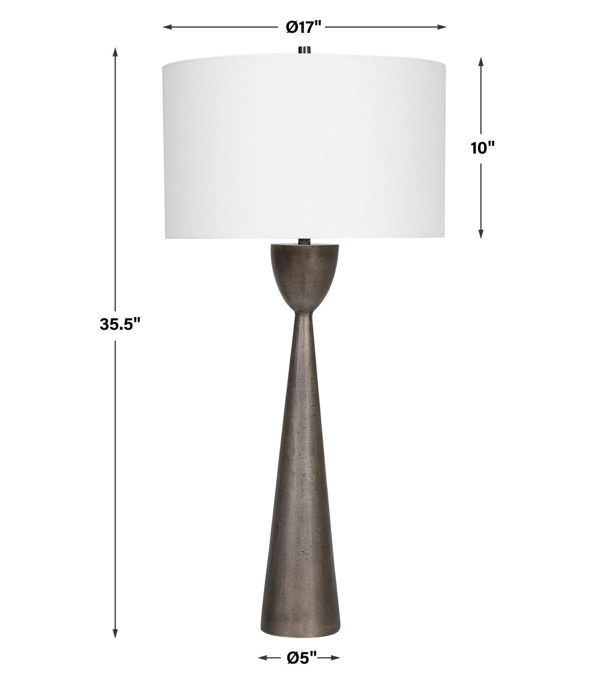 Waller - Handcrafted Cast Table Lamp - Brown, Dark