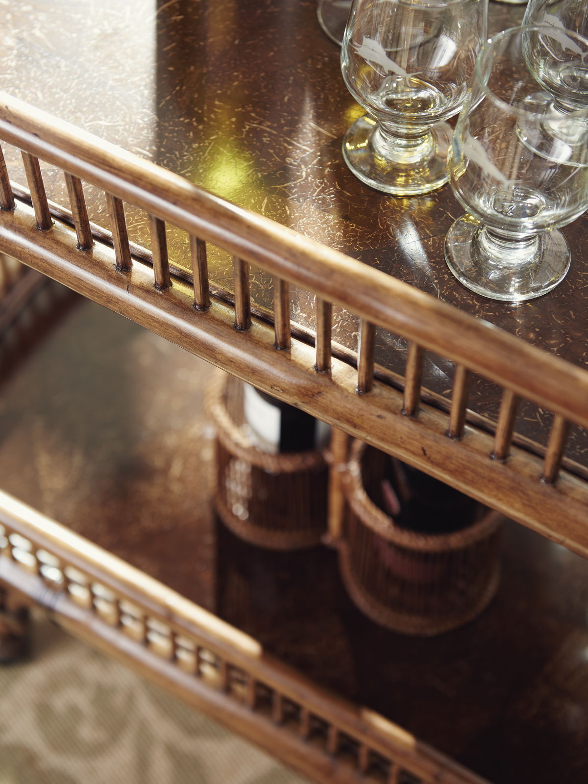 Bali Hai - Veranda Bar Cart - Dark Brown