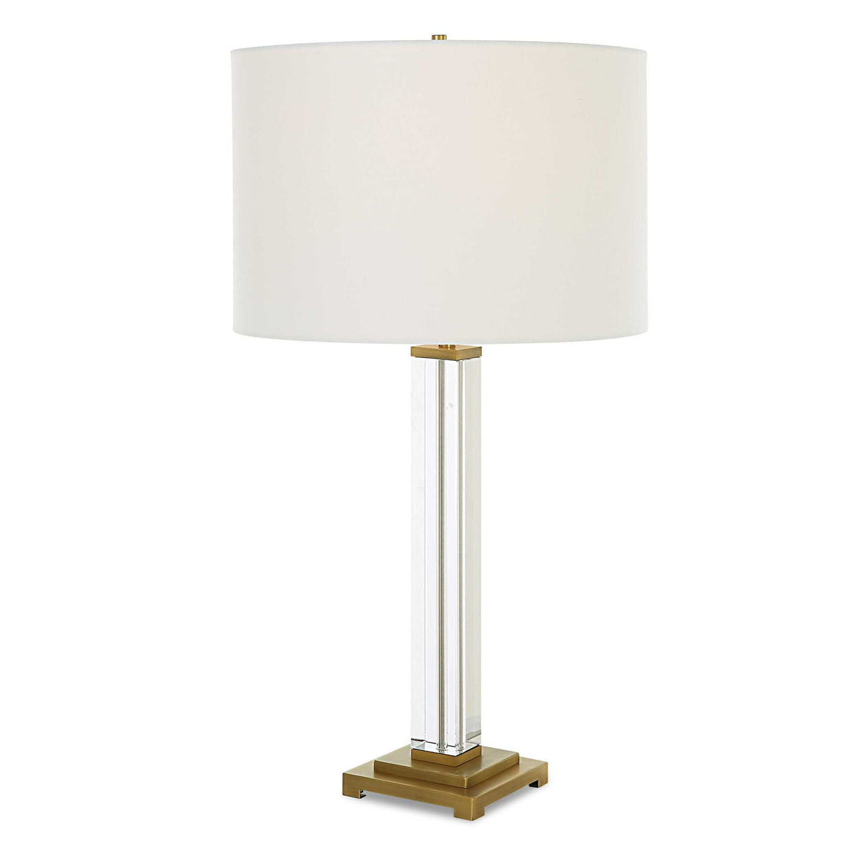 Crystal Column - Table Lamp - Pearl Silver