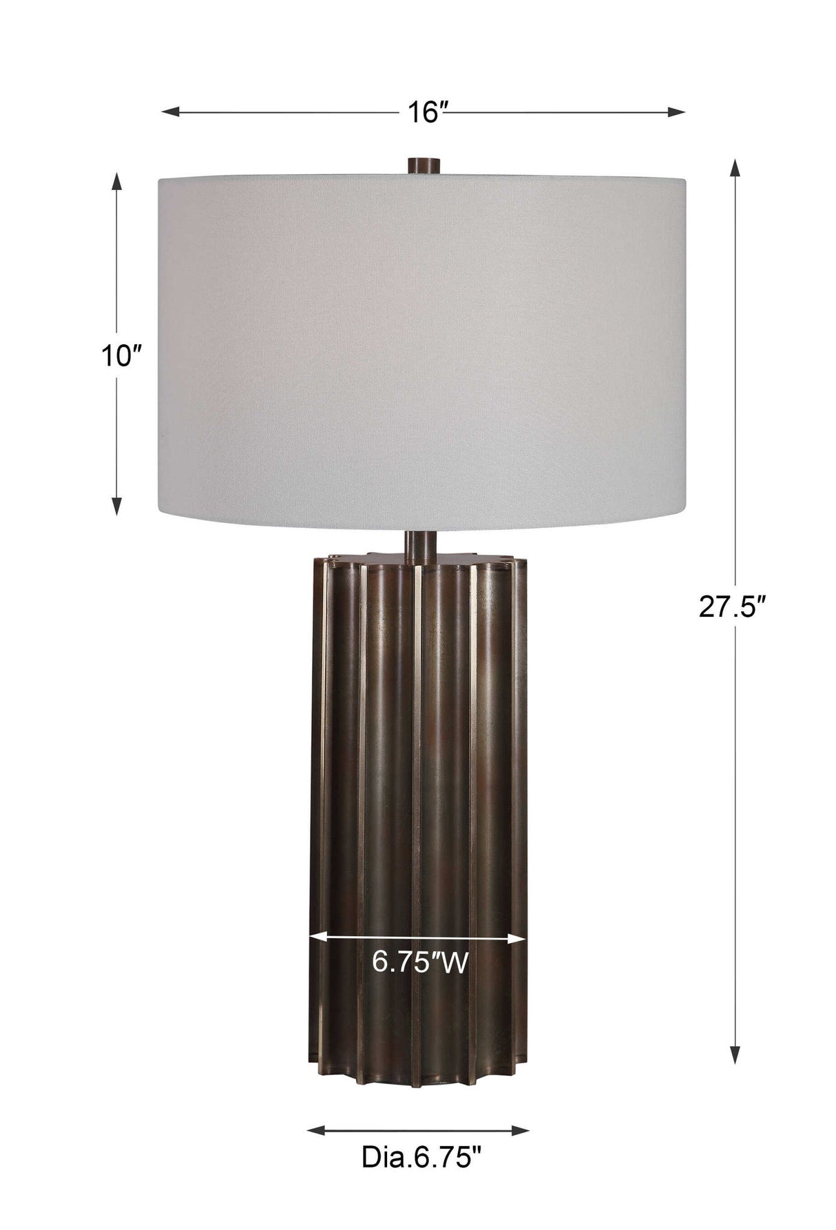 Khalio - Gun Metal Table Lamp - Brown, Dark