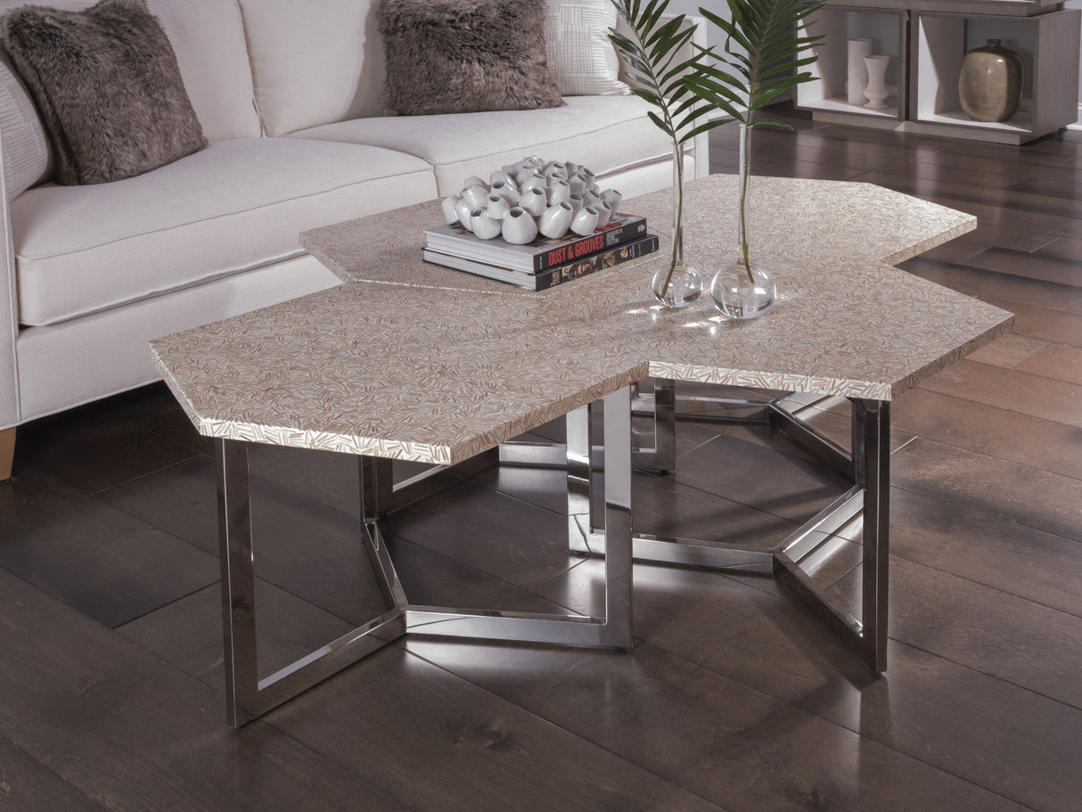 Signature Designs - Inamorata Hexagonal Cluster Bunching Table - Pearl Silver