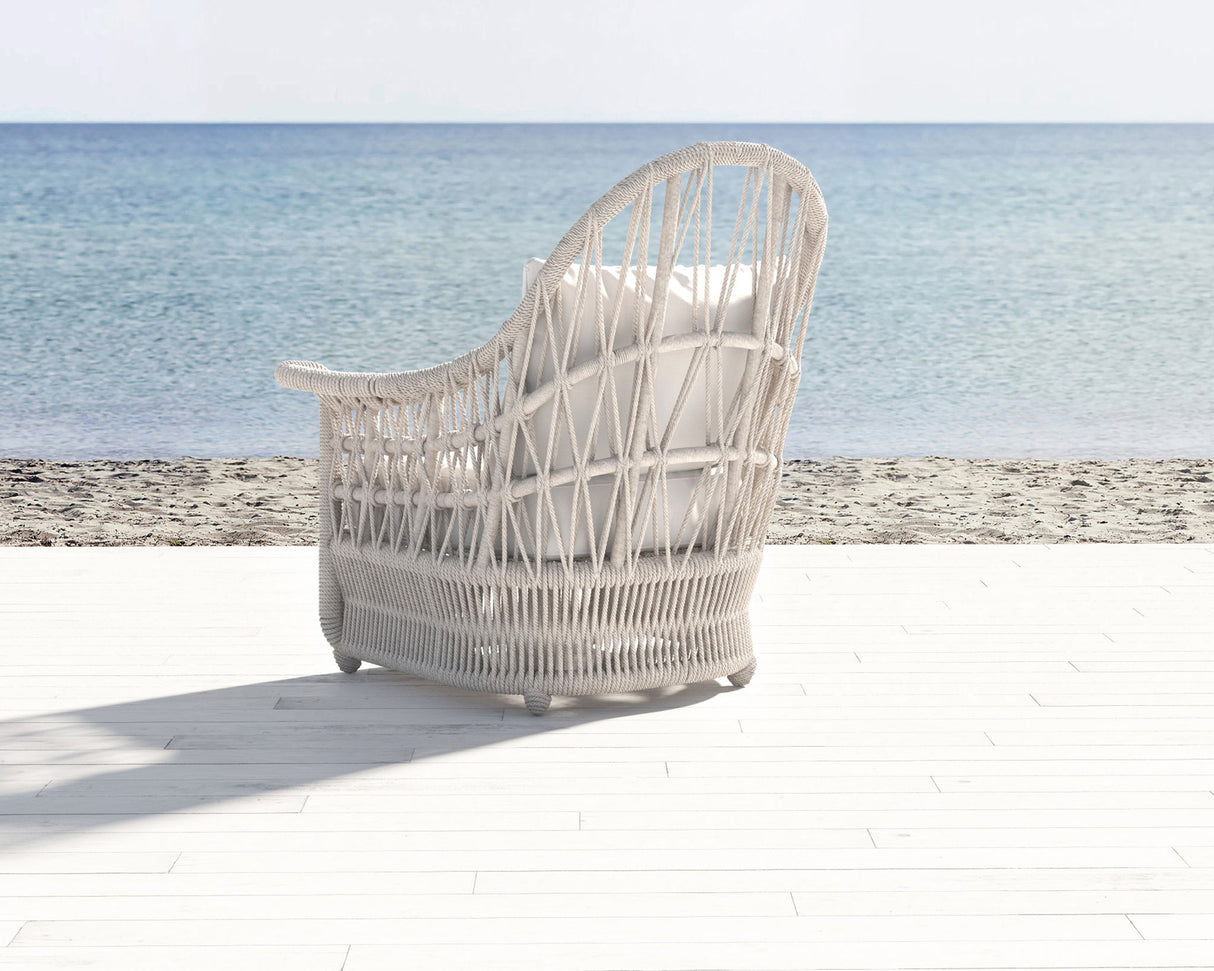 Dana - Rope Wing Chair, With Self Welt - Linen Canvas